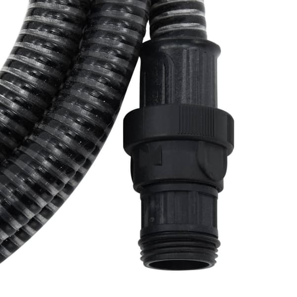 vidaXL Sugslang med kopplingar mässing svart 1" 10 m PVC