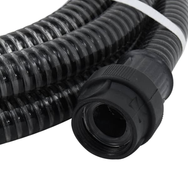 vidaXL Sugslang med kopplingar mässing svart 1" 10 m PVC