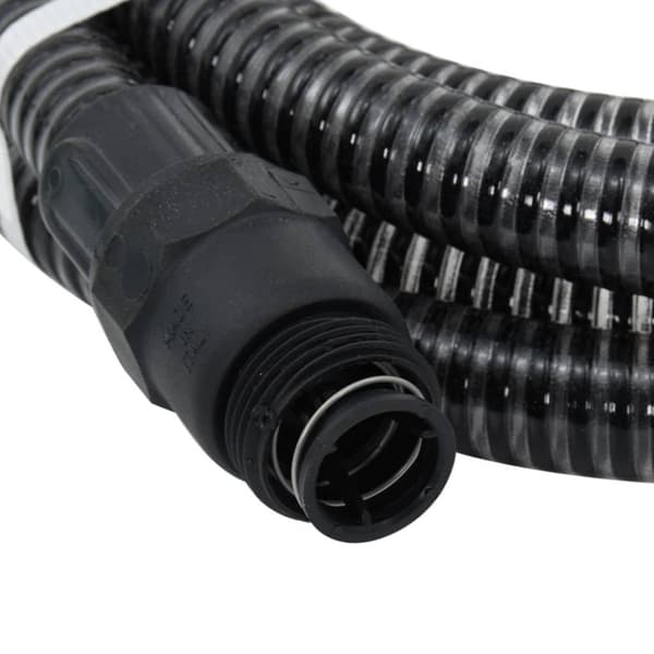 vidaXL Sugslang med kopplingar mässing svart 1" 10 m PVC