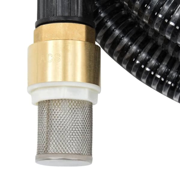 vidaXL Sugslang med kopplingar mässing svart 1,1" 20 m PVC