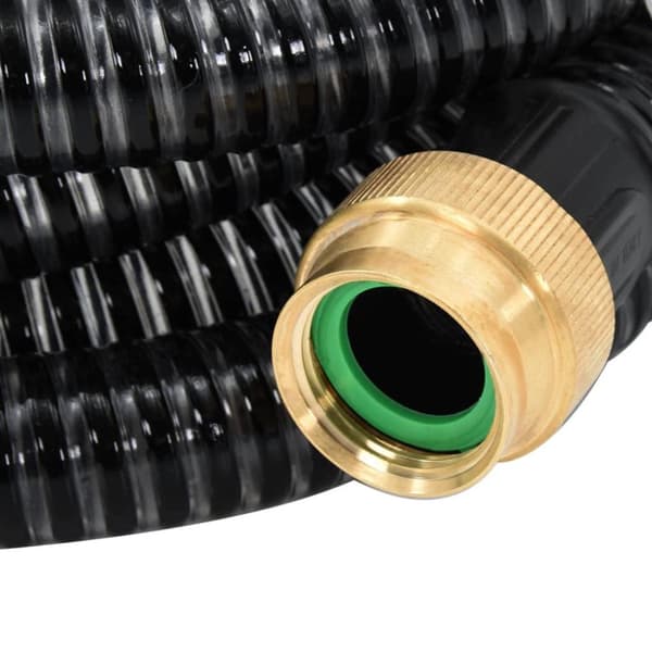 vidaXL Sugslang med kopplingar mässing svart 1,1" 20 m PVC