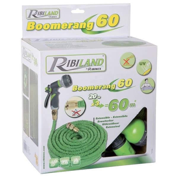 Expanderbar slang - PROVENCE OUTILLAGE - Boomerang 60 - 60m - Grön - 7 funktionspistol