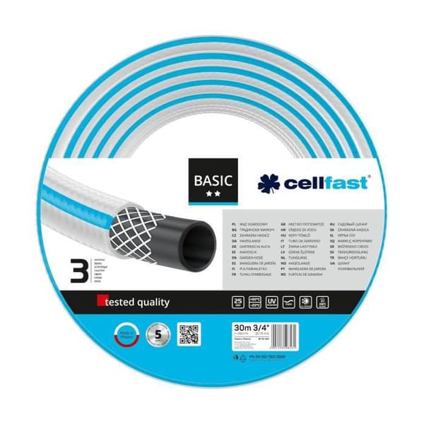 Cellfast Basic trädgårdsslang 3/4" 30m Robust och flexibel 10-422