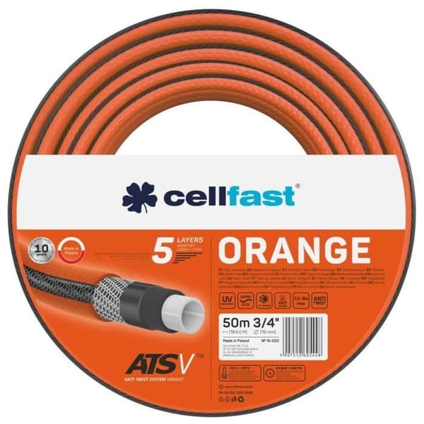 Trädgårdsslang 50m 3/4" Cellfast Orange 5 lager