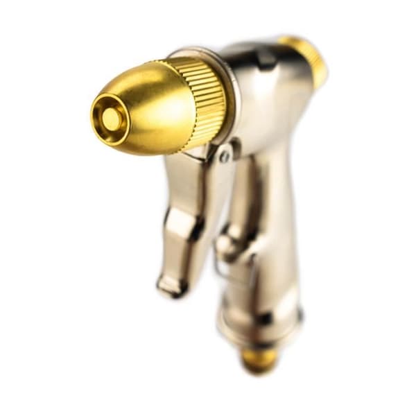 Justerbar jetvattenpistol i mässing - Suan - 16,3 cm - Gul färg