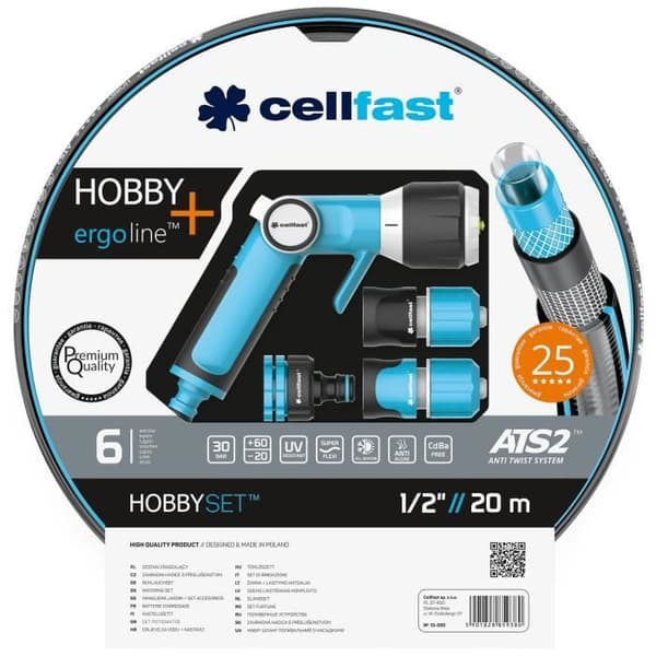 Vattenslang - CELL-FAST - HOBBY ATS - 20 m - Ergonomisk sprutpistol - 13 mm