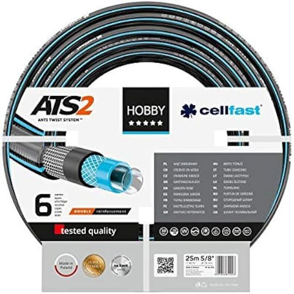 Vattenslang - CELLFAST - Hobby - 6 lager - 6 års garanti - 35 x 35 x 13 cm