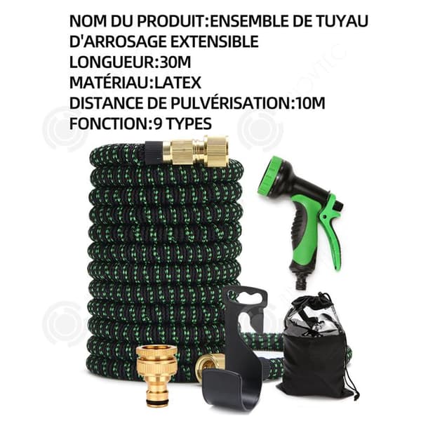 INN Expanderbar trädgårdsslang 30m 100ft Flexibel Magic Hose Anti-Leak Lätt och lätt att förvara Expanderbar trädgårdsslang Grön