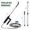 Miniatyrbild 4 av 4: TD teleskoplans 2000 mah USB teleskopisk aluminiumlans 3 m med 3 munstycken Bevattningslans Elektrisk spruta Lanc spruta