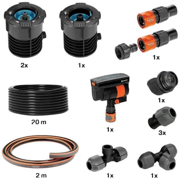 Gardena Sprinklersystem Komplett-Set Pipeline Viereckregner () - 08274-34