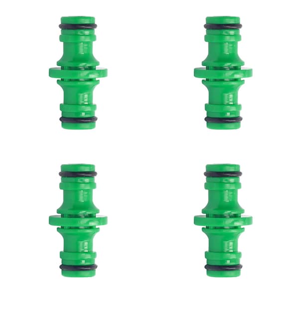 INF 4-pak slangekobling - dobbelt gennemgang plastnippel samling
