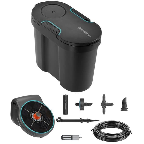 GARDENA AquaBloom Solar Automatisk bevattningslösning - Med vattenreserv - Upp till 20 växter - Droppa (13301-20)