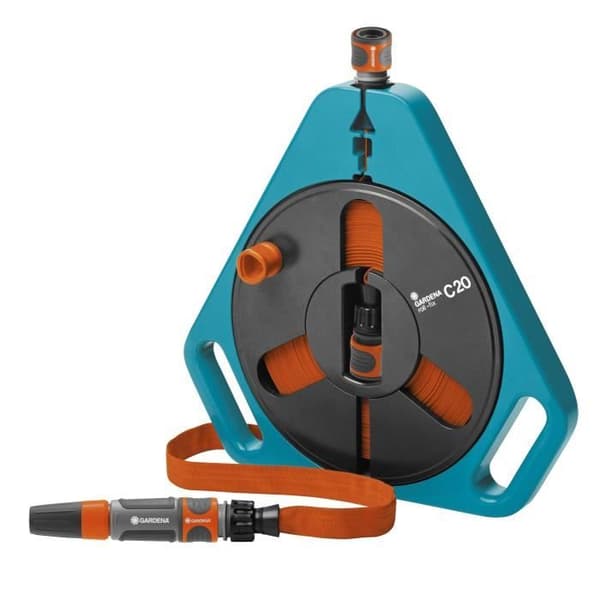 GARDENA Classic 20 platt textilslang i haspellåda – Längd 20m – Ø12mm – Maxtryck 25 bar – 5 års garanti (757-20)
