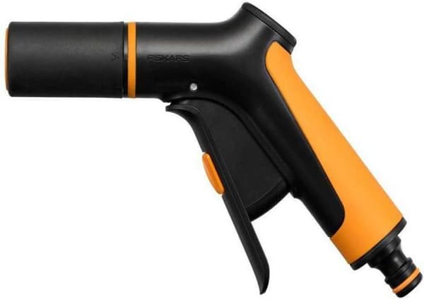 Fiskars Comfort är justerbar vattenpistol, med frontkontroll