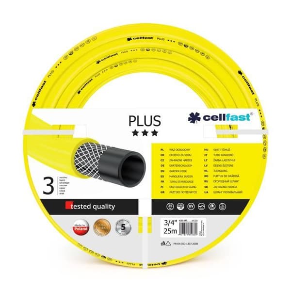 Trädgårdsslang - CELLSNABB - PLUS 3/4" - 25 m - Diameter 19 mm - Trädgårdsbevattning