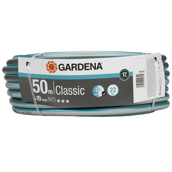 GARDENA Classic trädgårdsslang – Längd 50m – Ø19mm – Högtrycksmotstånd max 22 bar – 12 års garanti (18025-26)