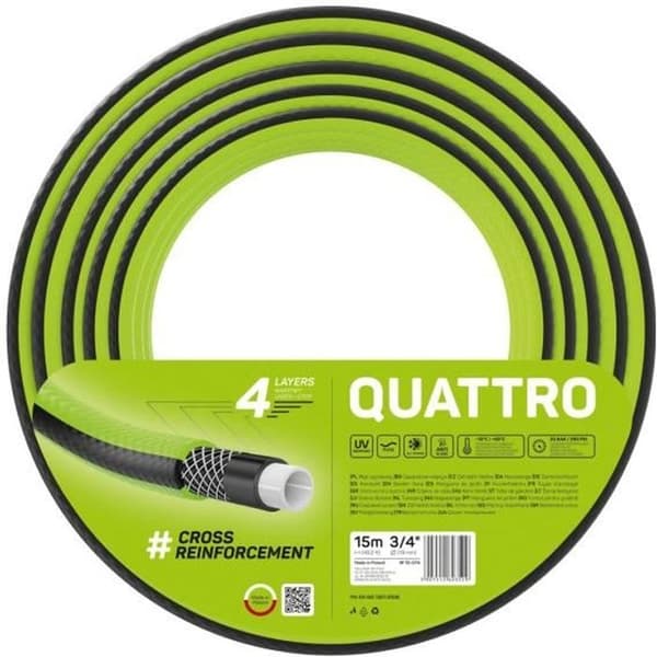 Slangmrör 19 mm 3/4 '' 15 m med 4 lager Cellfast Quattro flätat.