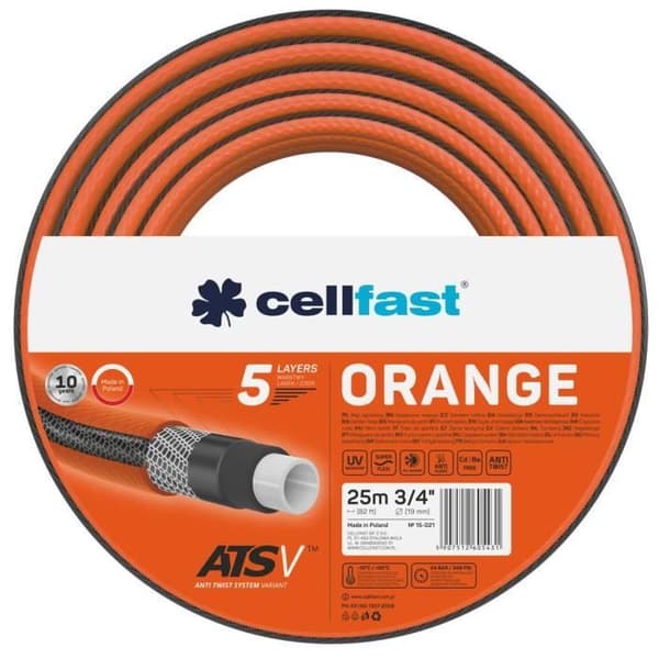 Trädgårdsslang 25m 3/4" Cellfast Orange 5 lager