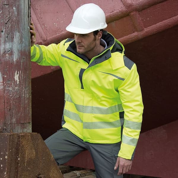 Result Safeguard Mens Dynamic Hi-Visibility Softshell arbetskläder för män