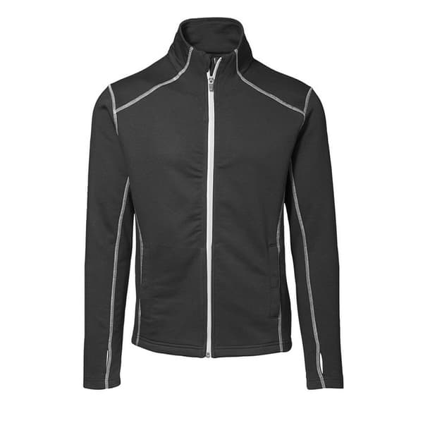 ID Mens Full Zip Fitted Sweatshirt With Contrast Trim Black 3XL