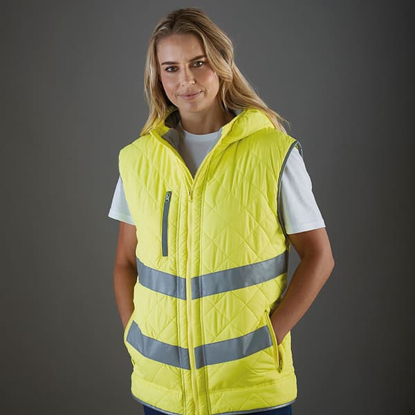 Yoko Unisex Vuxna Hi Vis Kensington Hooded Gilet för vuxna