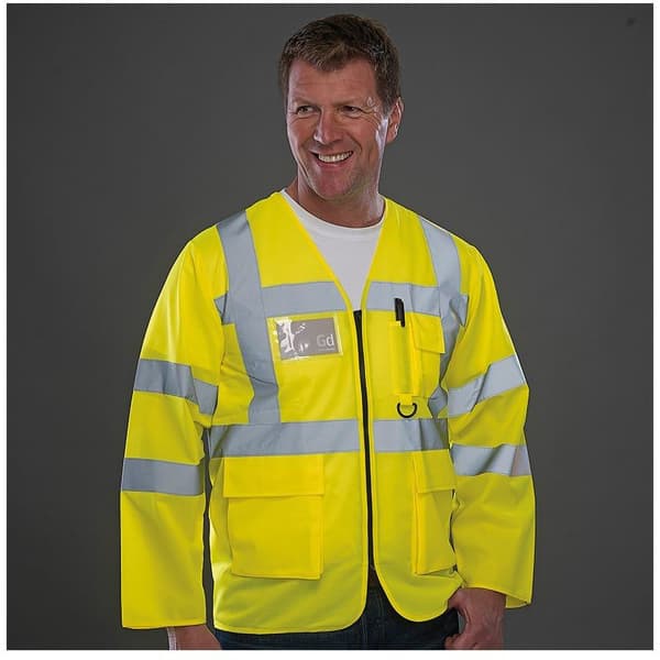 Yoko Herre Executive Hi-Vis sikkerhedsvest med lange ærmer til mænd