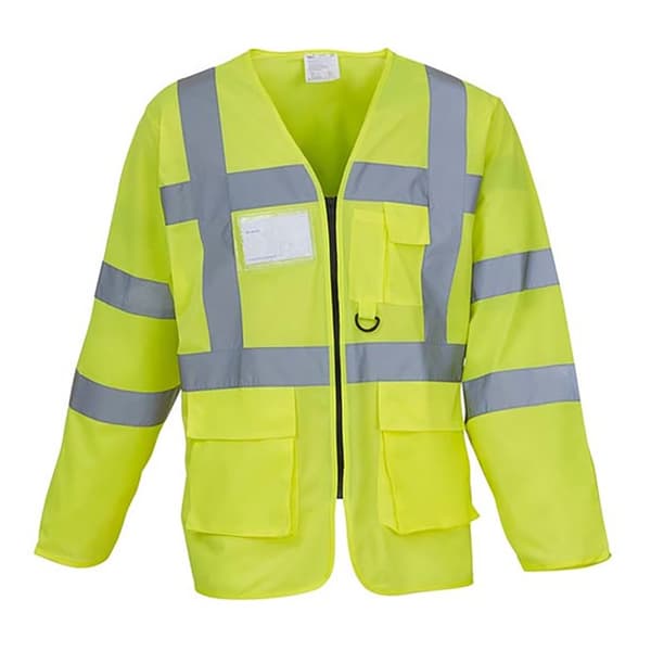 Yoko Herre Executive Hi-Vis sikkerhedsvest med lange ærmer til mænd