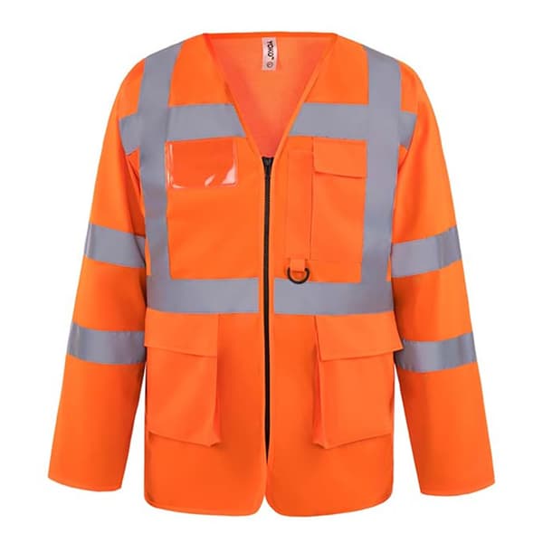 Yoko Mens Executive Hi-Vis långärmad säkerhetsväst med lång ärm för män