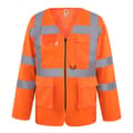 Miniatyrbild 1 av 4: Yoko Mens Executive Hi-Vis långärmad säkerhetsväst med lång ärm för män