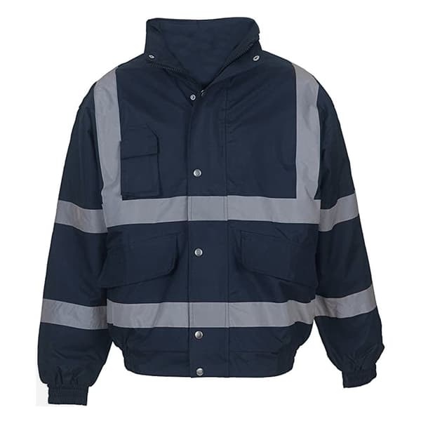 Yoko Mens Hi-Vis Bomber Jacket Navy Blue 6XL