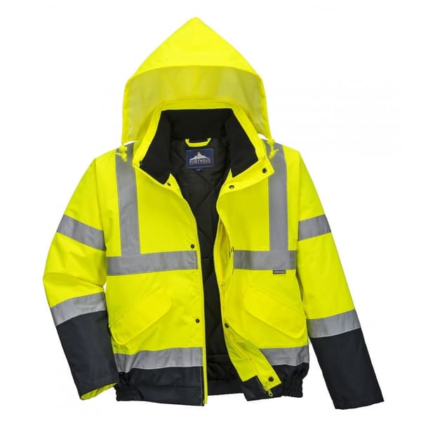 Portwest Unisex Hi-Vis bomberjakke (S463) / Arbejdstøj / Sikkerhedstøj (Pakke med 2 stk.)