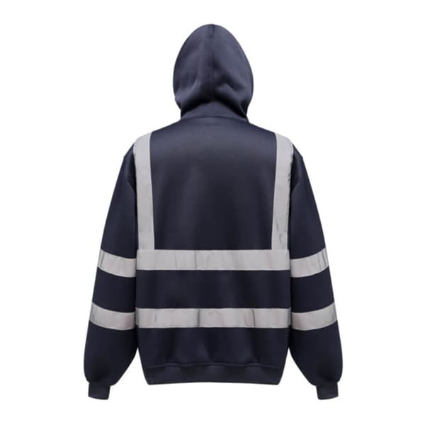 Yoko Mens Hi Visibility Full Zip Reflective Work Hoodie