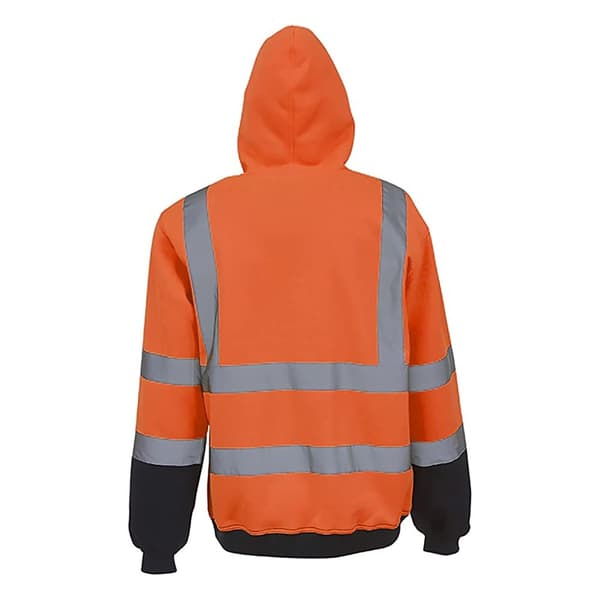 Yoko Mens Hi Visibility Full Zip Reflective Work Hoodie