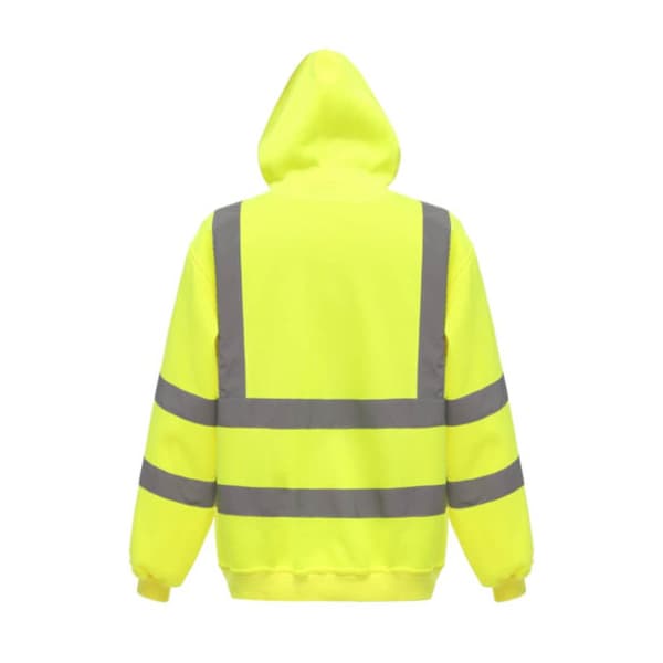 Yoko Mens Hi Visibility Full Zip Reflective Work Hoodie med full dragkedja