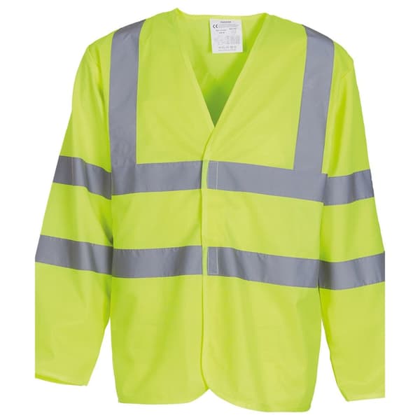 Yoko Mens Hi-Vis Long Sleeve Waistcoat / Jacket Hi-Vis Yellow S