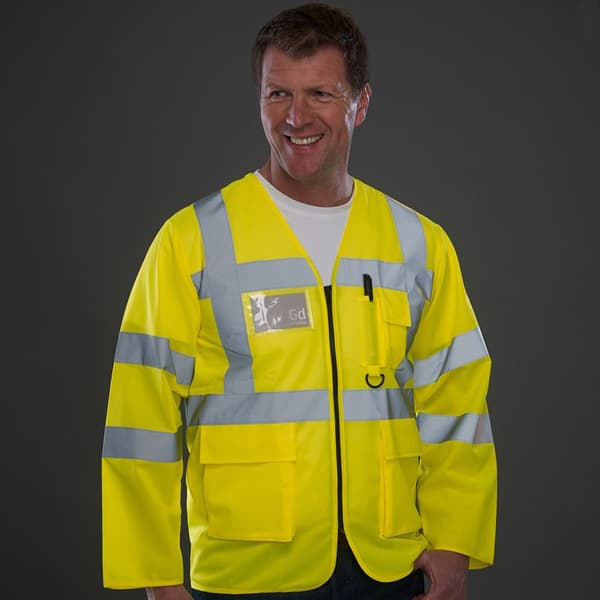 Yoko Mens Executive Hi-Vis långärmad säkerhetsväst (2 st.)