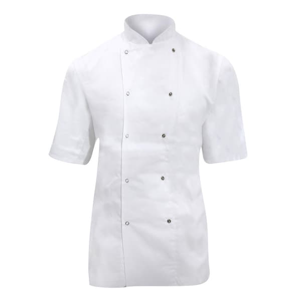 Dennys Letvægts kokkesjakke med korte ærmer til kvinder/damer / Chefswear (pakke med 2)
