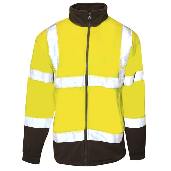 Result Core Reflective Safety Micro Fleece Jacket för män Yellow 4XL