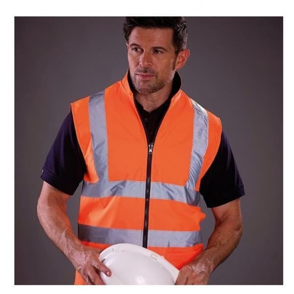 Yoko Mens Workwear Hi-Vis vändbar fleeceväst/jacka