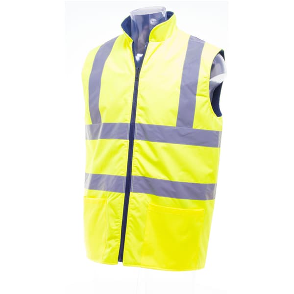 Yoko Mens Workwear Hi-Vis vändbar fleeceväst/jacka
