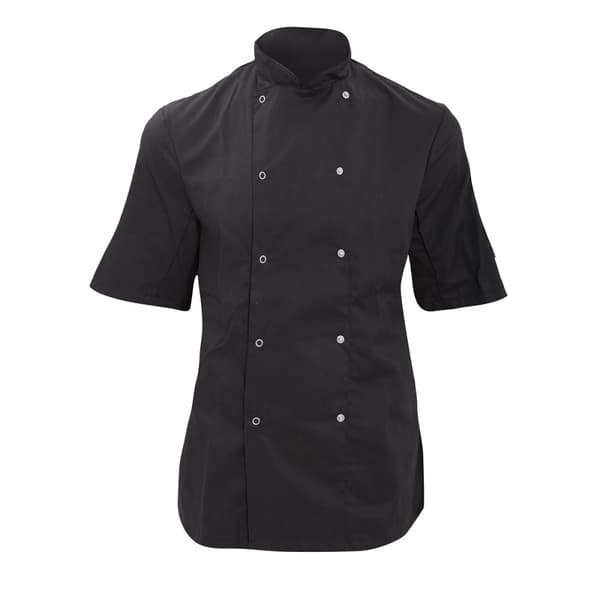 Dennys Dame/kvinde Economy kortærmet kokkejakke med korte ærmer / Chefswear (pakke med 2)