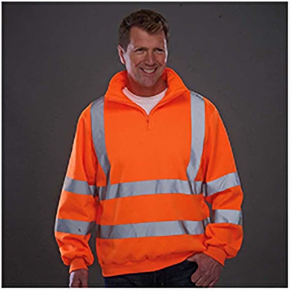 Yoko Herre Hi Vis 1/4 Zip Sweatshirt med lynlås