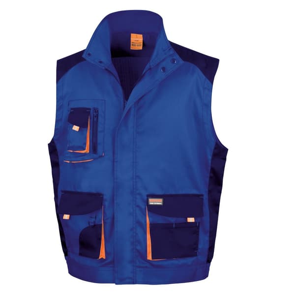 Result Herre Work-Guard Lite Workwear Gilet / Bodywarmer (åndbar og vindtæt) Royal / Navy / Orange XL