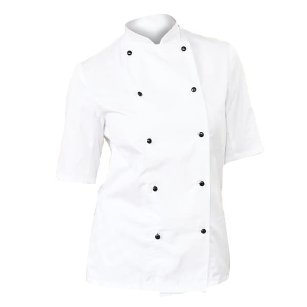 Dennys Kvinnor/Damer lättviktig kortärmad kockjacka / Chefswear