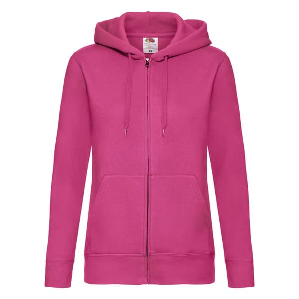 Fruit of the Loom Dam/Lady Fit Hoodie för damer Fuchsia XS