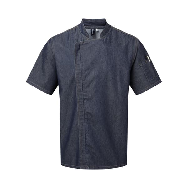 Premier Unisex Adults Chefs Zip-Close Short Sleeve Jacket