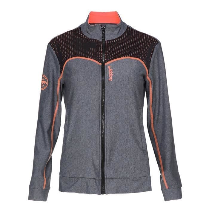 HAPPY & SO Tech Jakke - Kvinde - Heather Grey og Neon Coral