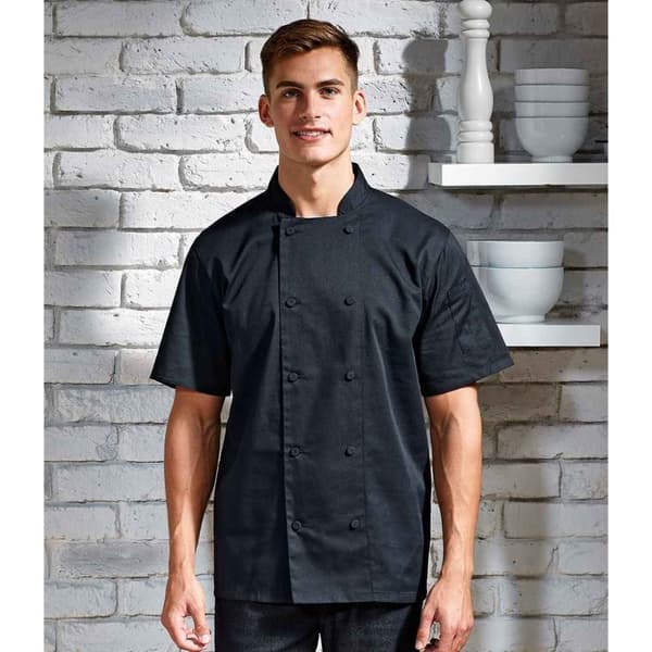 Premier Unisex Adult Coolchecker kortärmad kockjacka för vuxna