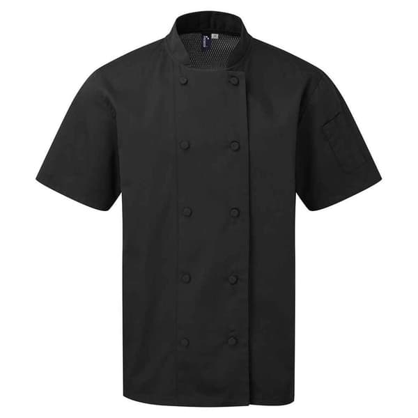 Premier Unisex Adult Coolchecker kortärmad kockjacka för vuxna