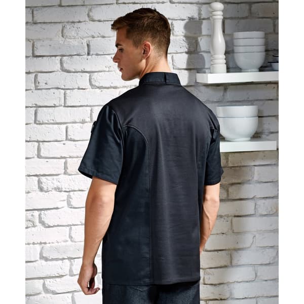 Premier Mens Coolchecker Short-Sleeved Chef Jacket